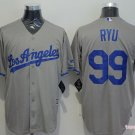 99 Hyun-Jin Ryu Stitched Baseball Jersey Color grey 1