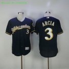 3 Orlando Arcia Stitched Baseball Jersey Color blue 1