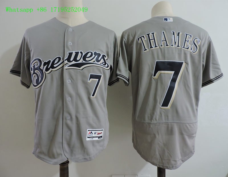 7 Eric Thames&Acirc;&nbsp;Stitched Baseball Jersey Color grey 1