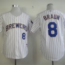 8 Ryan Braun Stitched Baseball Jersey Color while 1
