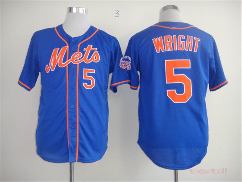 &Acirc;&nbsp;5 David Wright Stitched Baseball Jersey Color blue 1