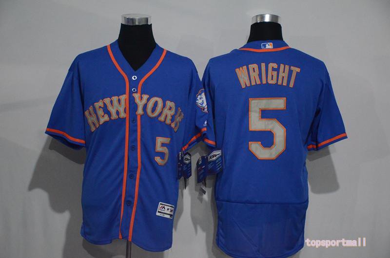 &Acirc;&nbsp;5 David Wright Stitched Baseball Jersey Color blue 2