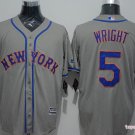  5 David Wright Stitched Baseball Jersey Color grey 1