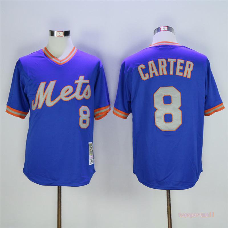 8 Gary Carter Stitched Baseball Jersey Color blue 1