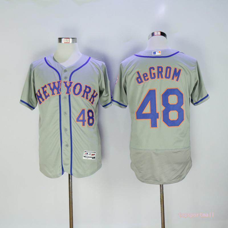 48 Jacob deGrom Stitched Baseball Jersey Color grey 1