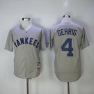 4 Lou Gehrig Stitched Baseball Jersey Color grey 2