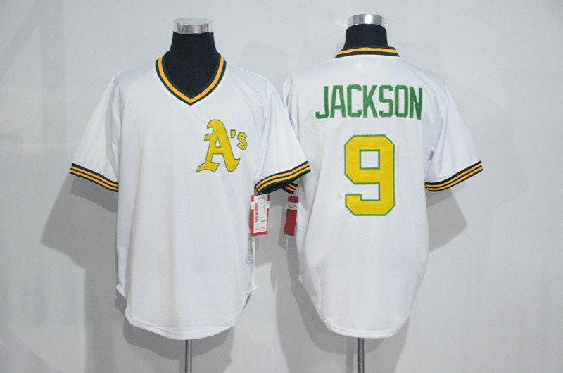 9 Reggie Jackson Stitched Baseball Jersey Color while 1