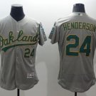 24 Rickey Henderson Stitched Baseball Jersey Color grey 1