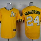 24 Rickey Henderson Stitched Baseball Jersey Color yellow 1