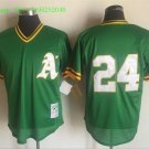 24 Rickey Henderson Stitched Baseball Jersey Color green 3