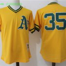 35 Rickey Henderson Stitched Baseball Jersey Color yellow 1