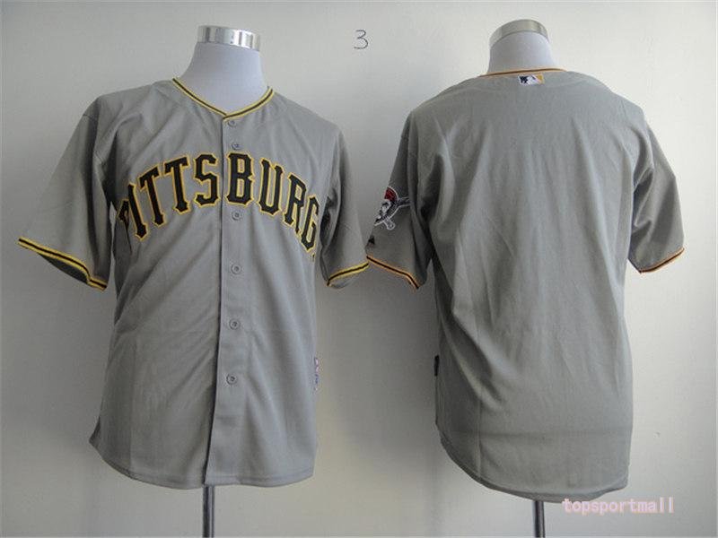 Pittsburgh Pirates blank Stitched Baseball Jersey Color grey 1