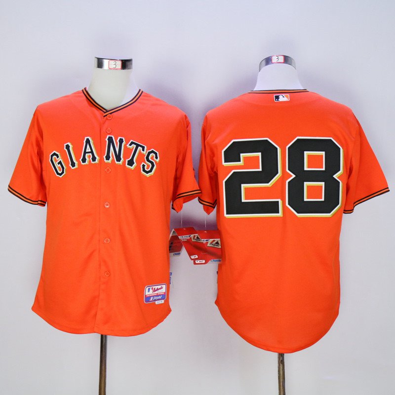 28 Buster Posey Stitched Baseball Jersey Color orange 1