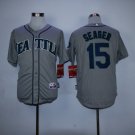 15 Kyle Seager Stitched Baseball Jersey Color grey 1