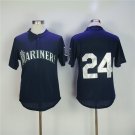 24 Ken Griffey Stitched Baseball Jersey Color blue 1