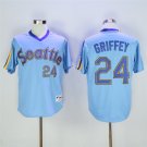 24 Ken Griffey Stitched Baseball Jersey Color blue 4