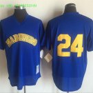 24 Ken Griffey Stitched Baseball Jersey Color blue 5
