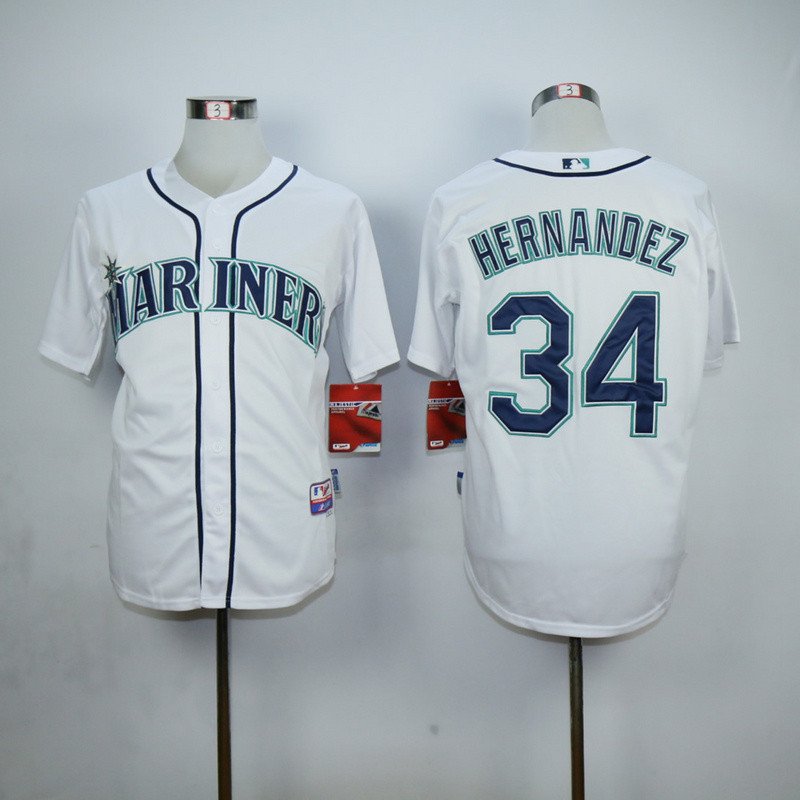 34 Felix Hernandez Stitched Baseball Jersey Color while 3