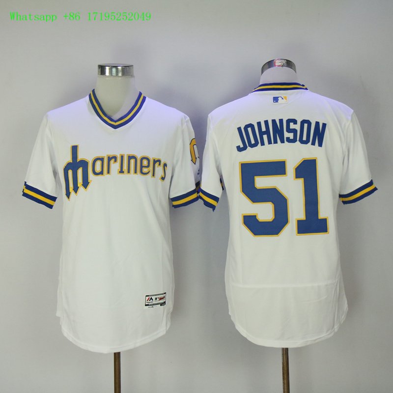 51 Randy Johnson Stitched Baseball Jersey Color while 3