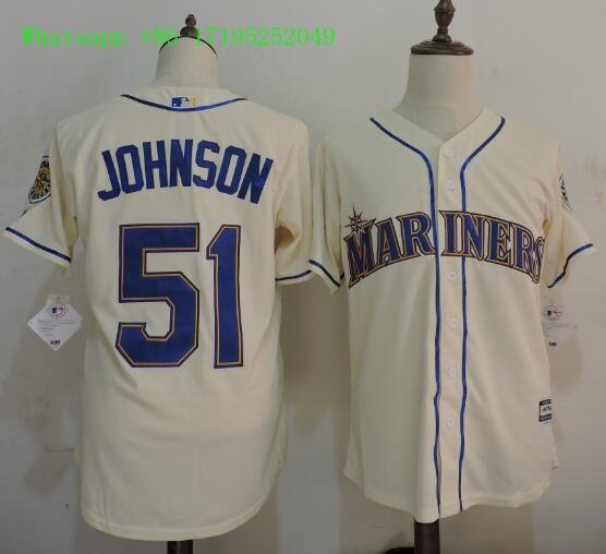 51 Randy Johnson Stitched Baseball Jersey Color while 4