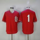 1 Ozzie Smith Stitched Baseball Jersey Color red
