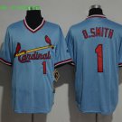 1 Ozzie Smith Stitched Baseball Jersey Color blue 1