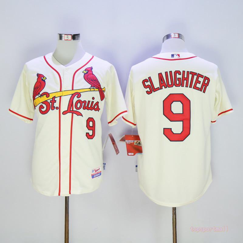 9 Enos Slaughter Stitched Baseball Jersey Color while 1