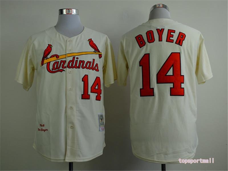 14 Ken Boyer Stitched Baseball Jersey Color while 1