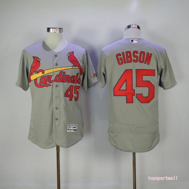 45 Bob Gibson Stitched Baseball Jersey Color grey 1