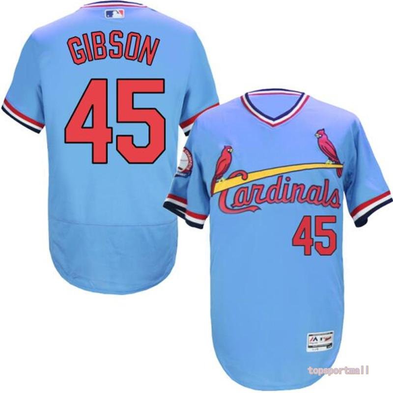 45 Bob Gibson Stitched Baseball Jersey Color blue 2