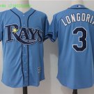 3 Evan Longoria Stitched Baseball Jersey Color blue 1