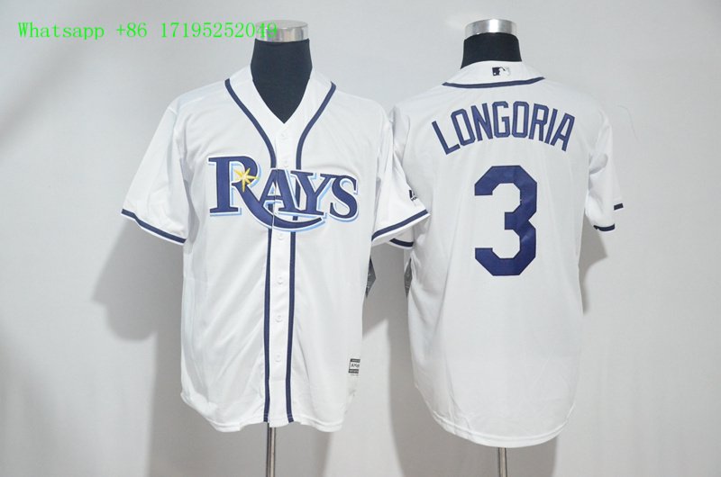 3 Evan Longoria Stitched Baseball Jersey Color while 1
