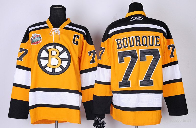 77 Ray Bourque&Acirc;&nbsp;Stitched Hockey Jersey Color yellow 1