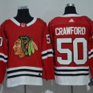 50 Corey Crawford Stitched Hockey Jersey Color red 1