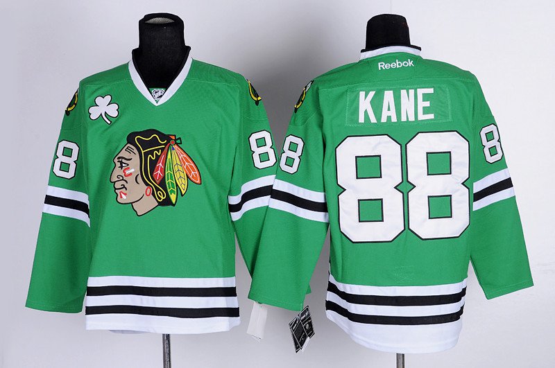 88 Patrick Kane Stitched Hockey Jersey Color green 1