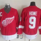 9 Gordie Howe Stitched Hockey Jersey Color while red 1