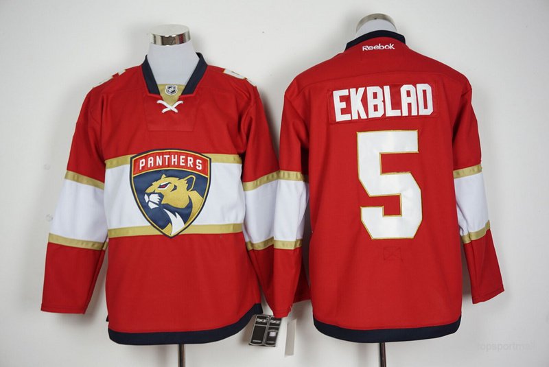 5 Aaron Ekblad Stitched Hockey Jersey Color red 1