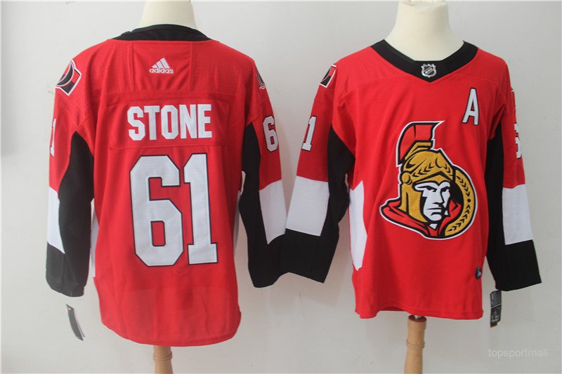 61 Mark Stone Stitched Hockey Jersey Color red 1