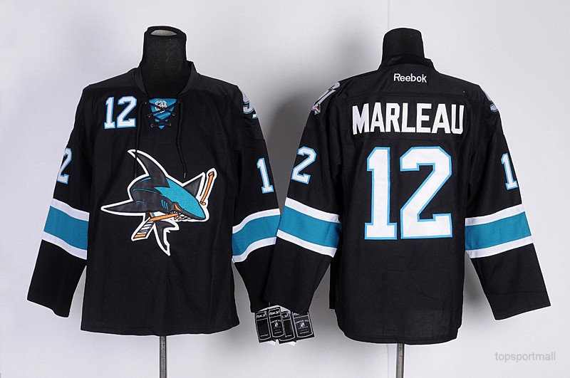 12 Patrick Marleau Stitched Hockey Jersey Color black 1