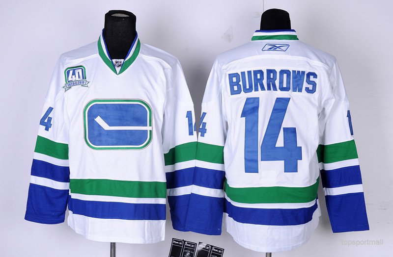 14 Alex Burrows Stitched Hockey Jersey Color while 1