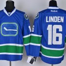 16 Trevor Linden Stitched Hockey Jersey Color blue 1