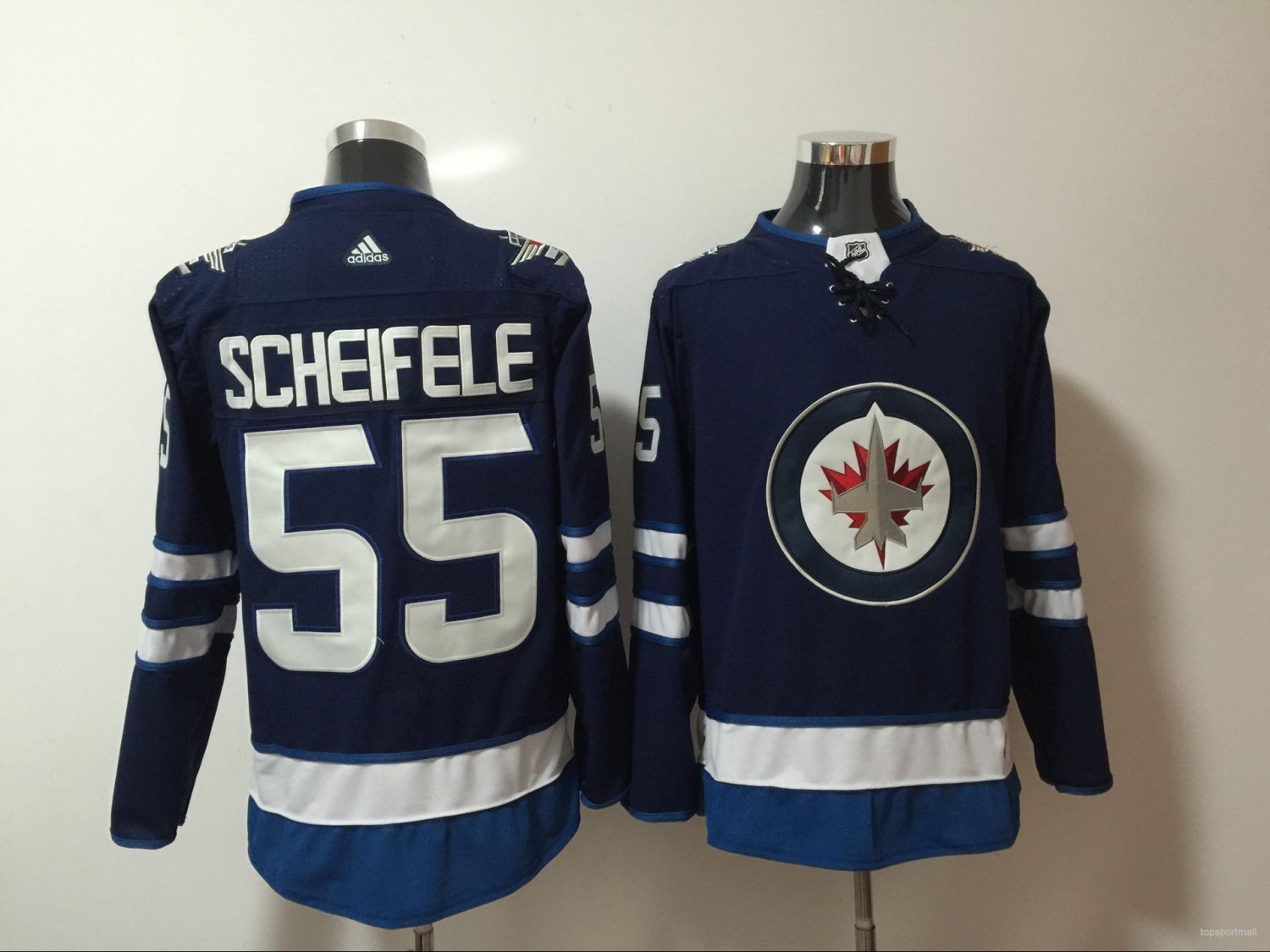 55 Mark Scheifele Stitched Hockey Jersey Color blue 1