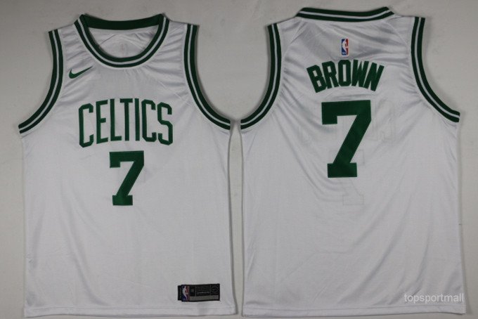 7 Jaylen Brown Stitched Basketball Jersey Color while 1