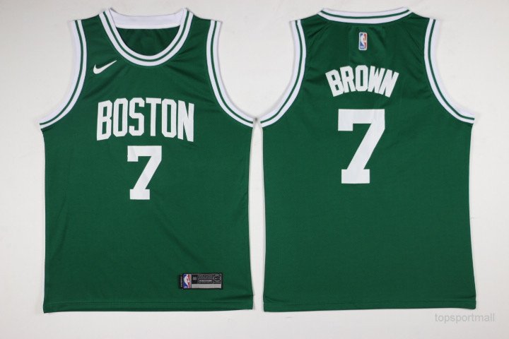 7 Jaylen Brown Stitched Basketball Jersey Color green 1