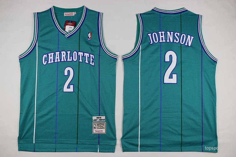 2 Larry Johnson Stitched Basketball Jersey Color green 1
