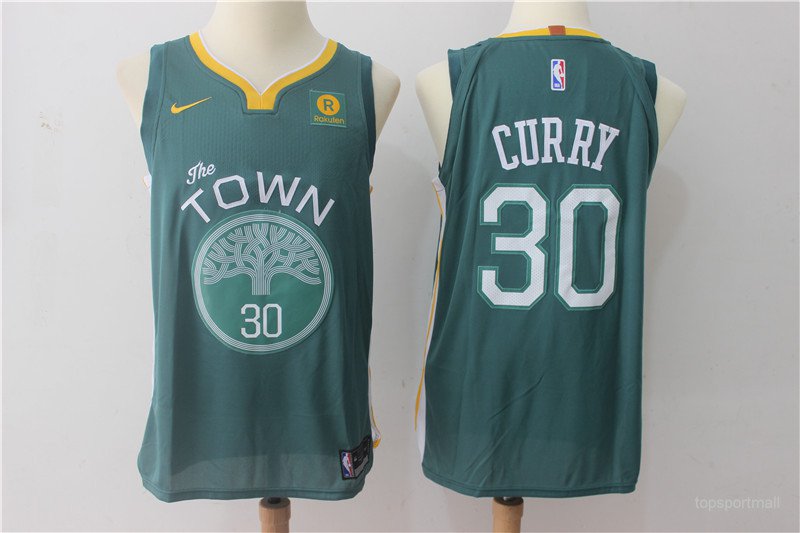 30 Stephen Curry Stitched Basketball Jersey Color green 1