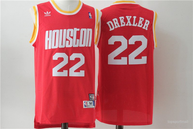 &Acirc;&nbsp;22 Clyde Drexler Stitched Basketball Jersey Color red 1