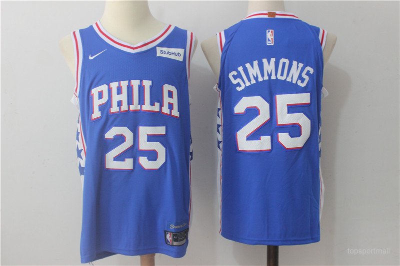 25 Ben Simmons Stitched Basketball Jersey Color blue 1