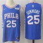 25 Ben Simmons Stitched Basketball Jersey Color blue 1
