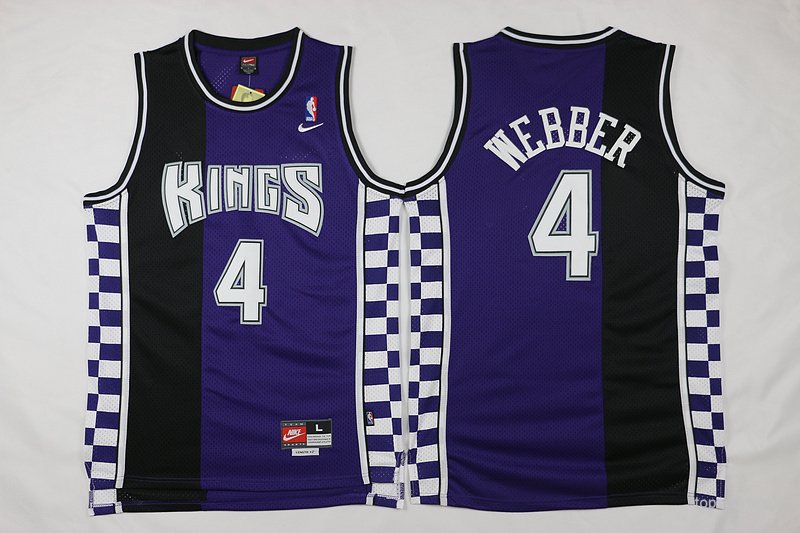 4 Chirs Webber Purple&Acirc;&nbsp;Stitched Basketball Jersey Color 1
